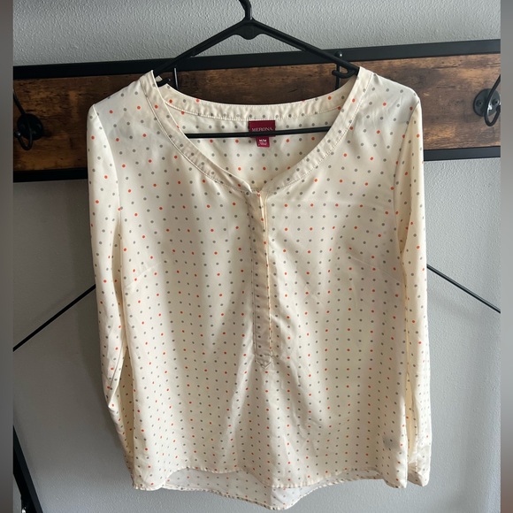 Merona Tops - 4/$12 MUST BUNDLE ITEM Merona Polka Dot Women's Blouse Sz Med